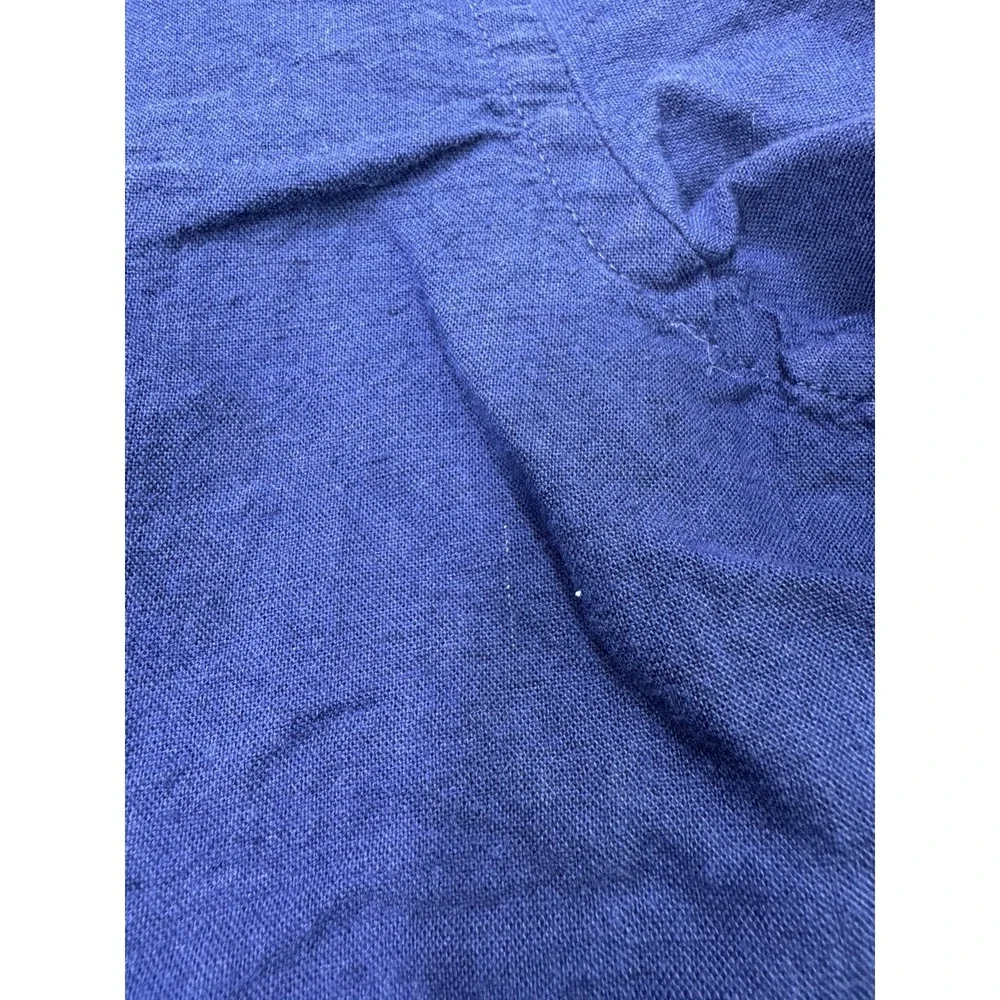 Banana Republic Slim Linen Blend Button Up Shirt Mens XL Blue Casual Lightweight
